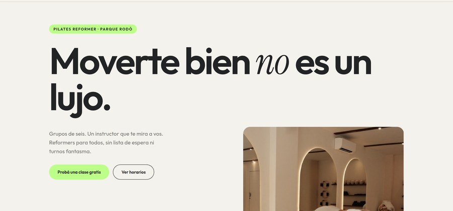 Pulso — ejemplo de web para estudio de pilates