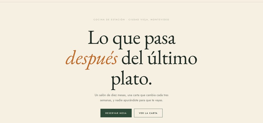 Sobremesa — ejemplo de web para restaurante