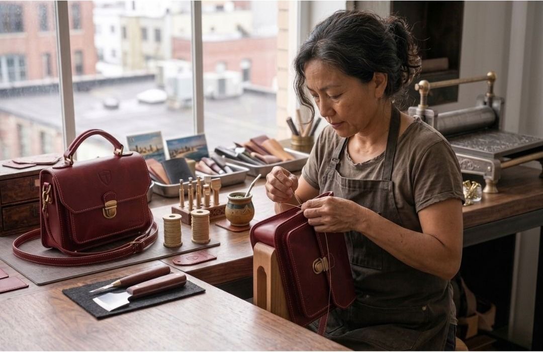 Ana trabajando en su taller